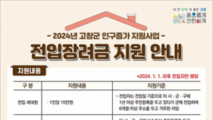 고창군, 전입장려금 고창사랑상품권으로 지원 