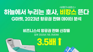 G마켓 “비즈니스석 항공권 예약 3.5배↑…베트남 인기”
