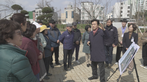 조규일 시장, 정촌 '기후대응 도시숲' 준공현장 점검