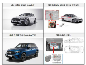 벤츠·스텔란티스 등 62개 차종 5만760대 자발적 시정조치