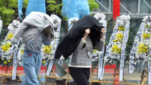 ”점심시간, 우산을 안들고 나왔어요…”