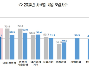 국내 기업 호감도 2년 연속 긍정…“국제경쟁 기여·일자리창출”