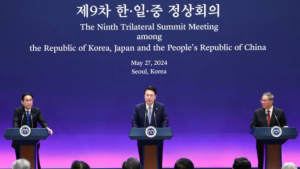 尹대통령 “한일중 3국 공통 핵심 역내 평화…통일 한반도 실현”