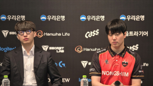 박승진 농심 감독 “선수단에 화났다”…‘구거’ 김도엽 “부족했다” [LCK]