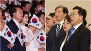 '두 쪽 광복절' 與는 경축식 野는 기념식