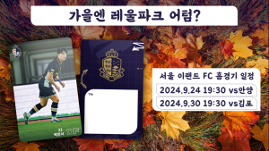 ‘가을엔 레울파크’ 서울 이랜드, 안양·김포 홈 2연전 ‘직관 챌린지’