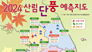 '단풍, 언제 가장 예쁠까'… 산림청, 올해 단풍 예측지도 공개
