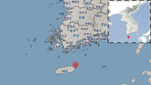 제주 제주시 동북동쪽 40km 해역에서 규모 2.1 지진...