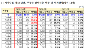 지역수협 부동산대출 연체율, 시중은행 24배 수준 [2024 국감]