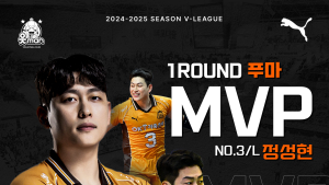 OK저축은행 정성현, 24~25시즌 1라운드 푸마 MVP 선정