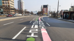 전북경찰, 회전차로 2개 이상 교차로 노면색깔유도선 설치 확대