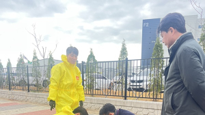 송호석 전북환경청장, 화학사고 현장측정분석차량 기동훈련 참관