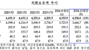 12월 외환보유액 4156억달러…5년만에 최저