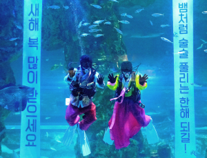 수중 퍼포먼스부터 국악 버스킹까지…롯데월드타워·몰, 설 맞이 이벤트