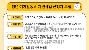 하동군, 청년 취향저격...청년 여가활동비 확대 지원