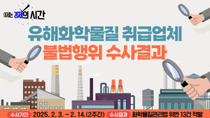 경기도 특사경, 유해화학물질 업체 불법행위 13건 적발