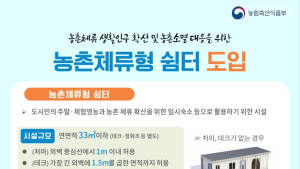 하동군, '농촌체류형 쉼터'본격화...새로운 형태의 체류 공간 마련
