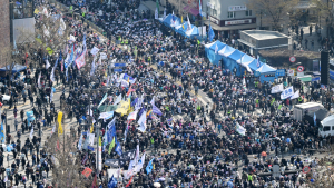 하늘에서 본 탄핵 찬성 인파 [쿠키포토]