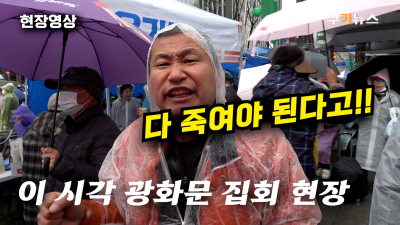 [영상] 궂은 날씨에도 광화문 광장에 모인 보수 진영