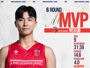 ‘정관장 기적’ 이끈 박지훈, 6라운드 MVP 선정