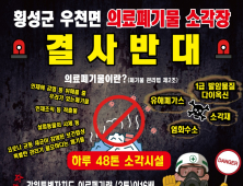 횡성 의료폐기물 소각장 건립 추진에 군민 