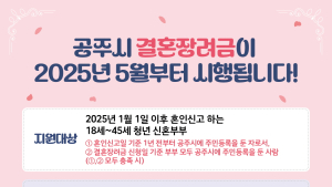 공주시 혼인건수, ‘23년 256건, 24년 271건’… “올해는”