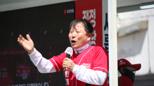 태백서 김문수 후보 지지 호소하는 이철규 강원도당위원장