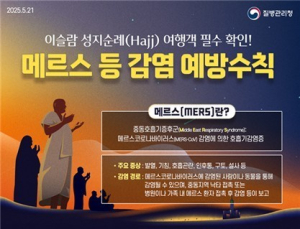 “이슬람 하지 성지순례 기간 메르스·수막구균 감염 주의”