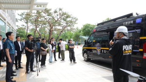 전북경찰, 드론 영상관제차량 도입 시연회