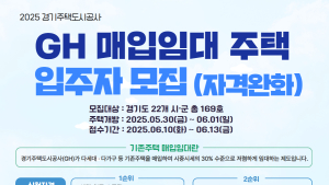 GH, 매입임대주택 169호 입주자 모집...시세 30% 수준