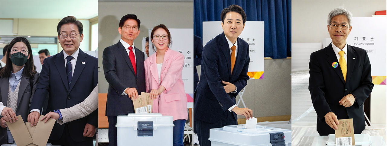 대선 사전투표 첫날…주요 후보자들 투표 참여