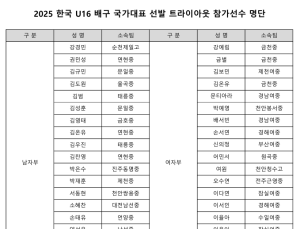 2025 한국 U16 배구 국가대표 선발 트라이아웃 개최