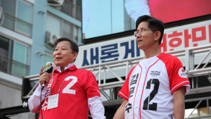강원 동·태·삼·정 지지 호소하는 김문수·이철규