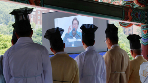 고향 찾아 지지 호소하는 이재명