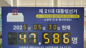완주군, 21대 대선 사전투표 현황판 설치···3일 본투표 참여 응원