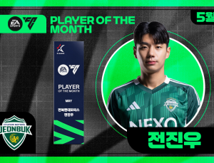 전북 전진우, EA SPORTS K리그 이달의 선수상 수상