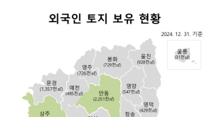 경북 외국인 토지 보유 3630만㎡…포항·구미 등 집중