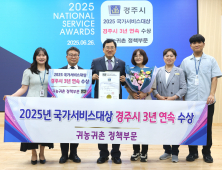 경주시, 귀농‧귀촌 정책 3년 연속 국가서비스대상 ‘수상’