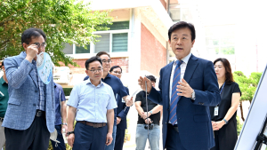 조규일 진주시장, '6.25 참전 학도병 명비 이전' 완료 현장 점검