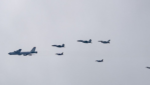 한미일 연합공중훈련 실시…美 B-52H 전략폭격기 올해 첫 한반도 전개