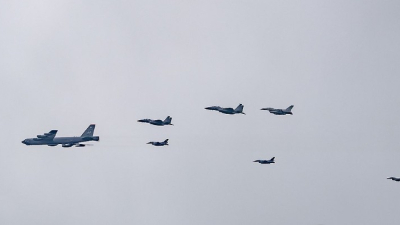 한미일 연합공중훈련 실시…美 B-52H 전략폭격기 올해 첫 한반도 전개
