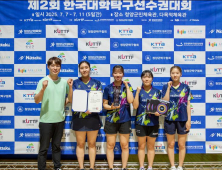 국립경국대 탁구부, 대학탁구선수권서 개인 단·복식 석권