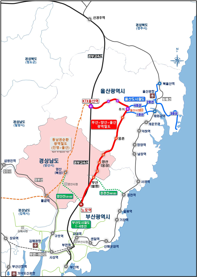 ‘부산-양산-울산 광역철도’ 예타 통과… 부울경 생활권 시대 개막