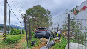 강릉서 60대 여성 몰던 SUV 물류창고 돌진…2명 부상