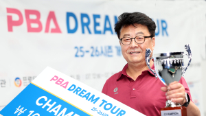 ‘69세 노익장’ 김무순, 마원희 제압하고 드림투어 개막전 우승 [PBA]