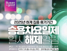 부산시, 하계휴가 기간 승용차요일제 일시 해제…내달 8일까지