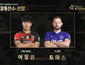 ‘팀 K리그’ 포항 어정원, 안양 토마스 대체 선발