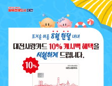 대전시, 8월 한 달 ‘대전사랑카드’ 캐시백 10%로 확대