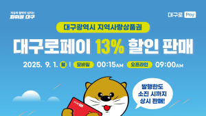 대구로페이, 9월부터 할인율 13%로 상향…“소비 촉진·민생회복”